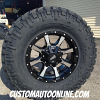 17x8 Moto Metal 970 Black and Machined wheel with LT285/75r17 Nitto Trail Grapplers
