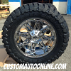 20x10 Fuel Hostage D529 PVD Chrome wheel - 35x12.50r20 Toyo Open Country MT tire