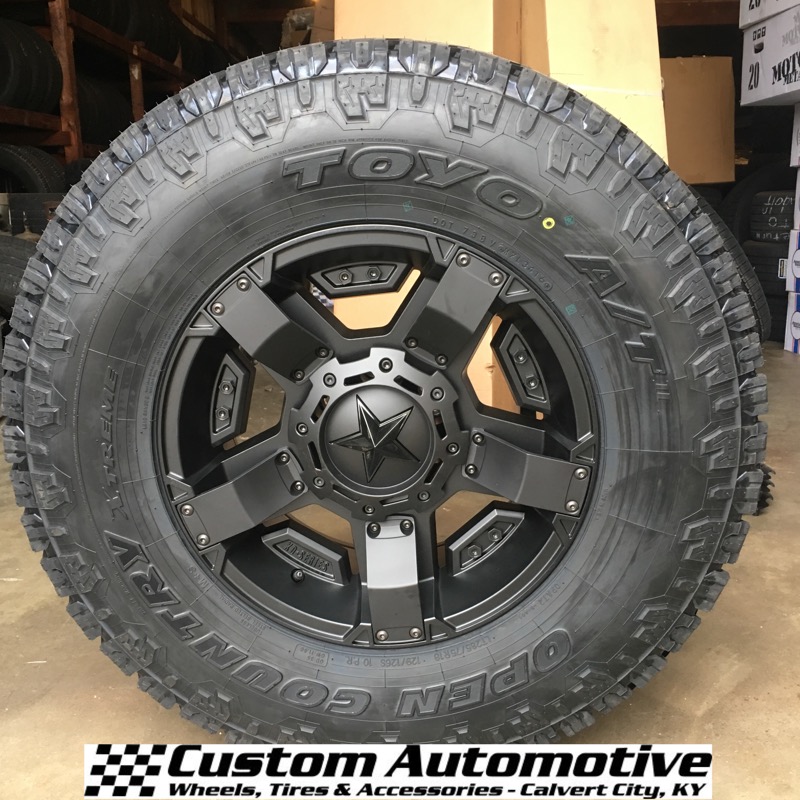 18x9 XD Rockstar II 811 RS 2 Black - LT285/75r18 Toyo Open Country AT2 Extr...